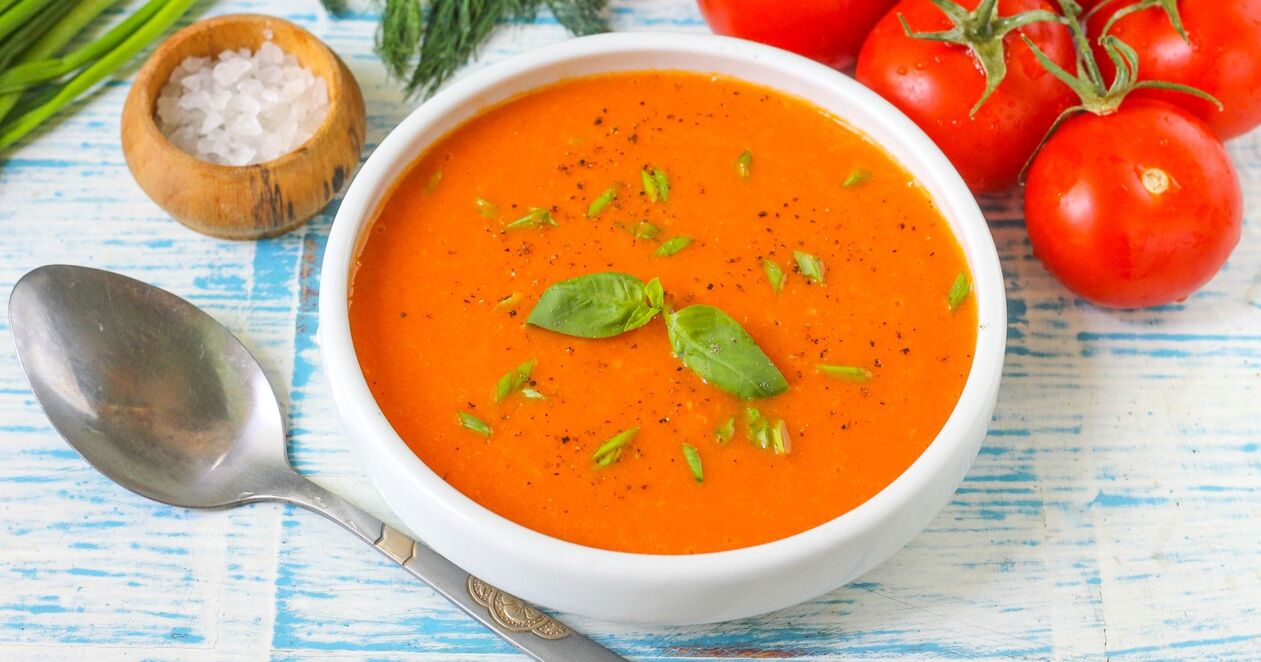 piure de supă de roșii pe o dietă favorită
